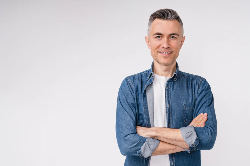 senior man with high and tight haircut