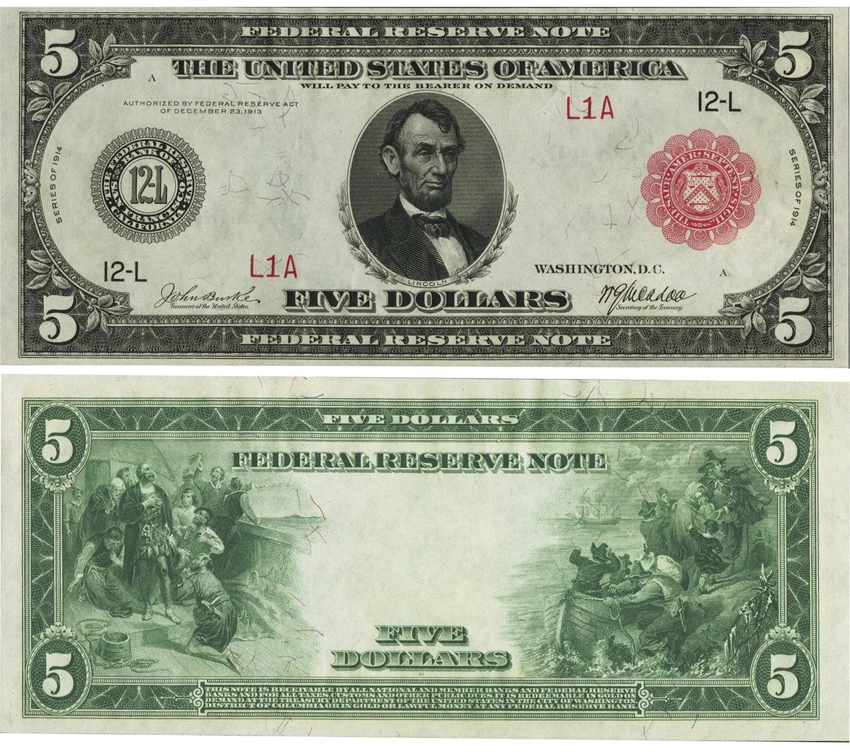 $5 1914 Red Seal Federal Reserve Note