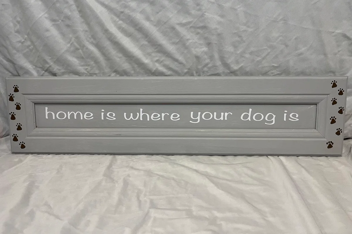 Repurposed cabinet door wall signs