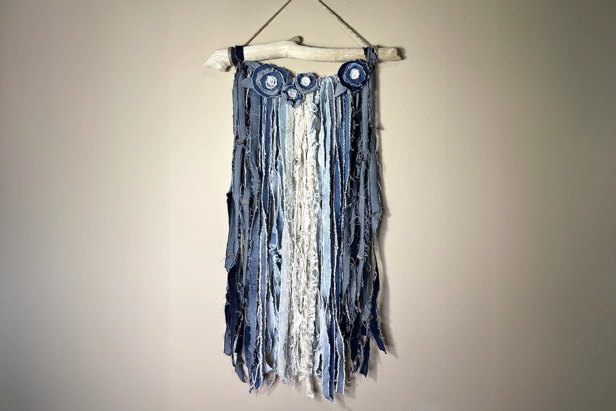 Repurposed Denim Boho Wall Hanging