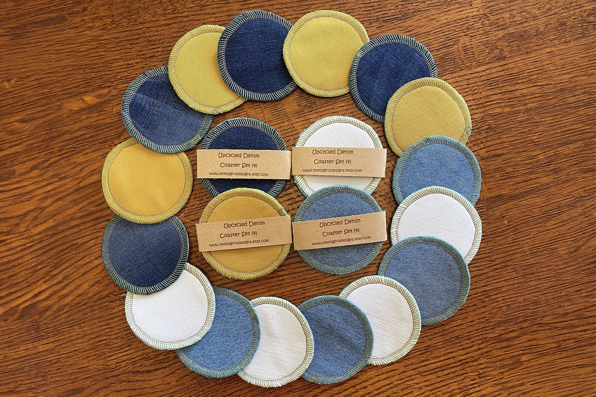 Upcycled Denim Coaster Set