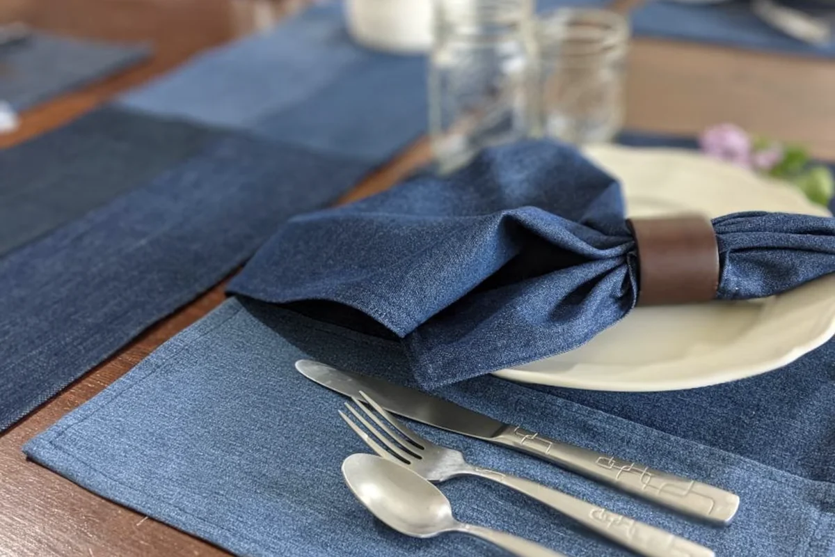 Repurposed Jeans Table Setting