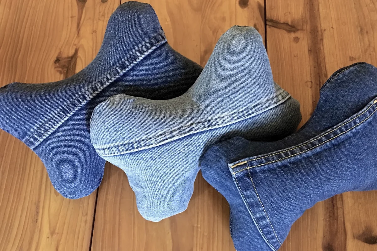 Large Upcycled denim dog toy