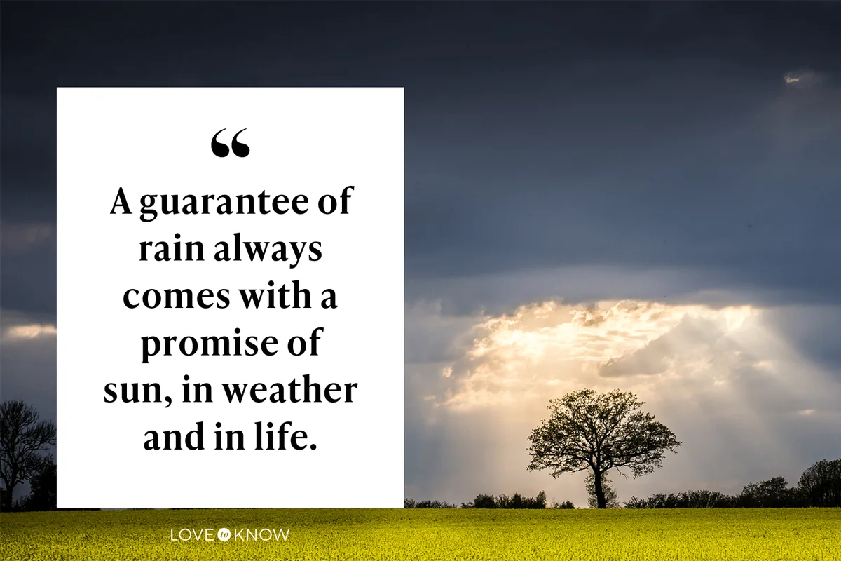 A guarantee of rain always comes with a promise of sun, in weather and in life.