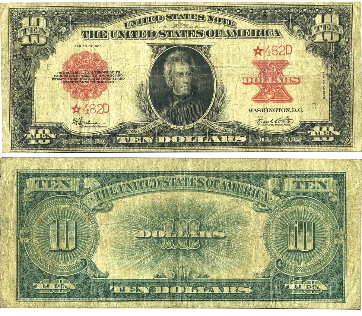 $10 1923 Legal Tender Star Note