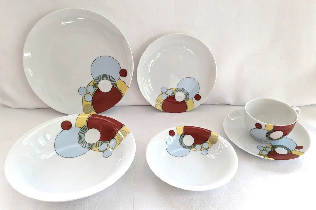 Vintage NORITAKE Frank Lloyd Wright 6 piece set Art Deco Imperial Hotel China
