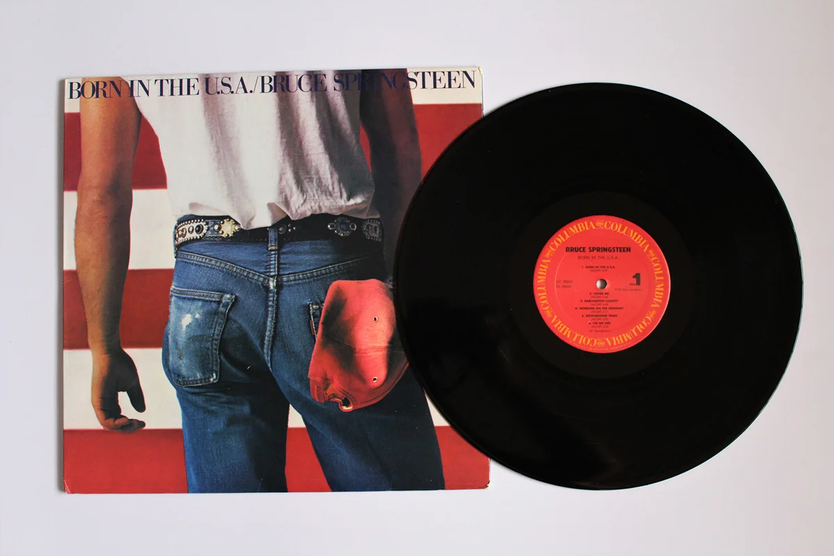 Bruce Springsteen, music album on vinyl record
