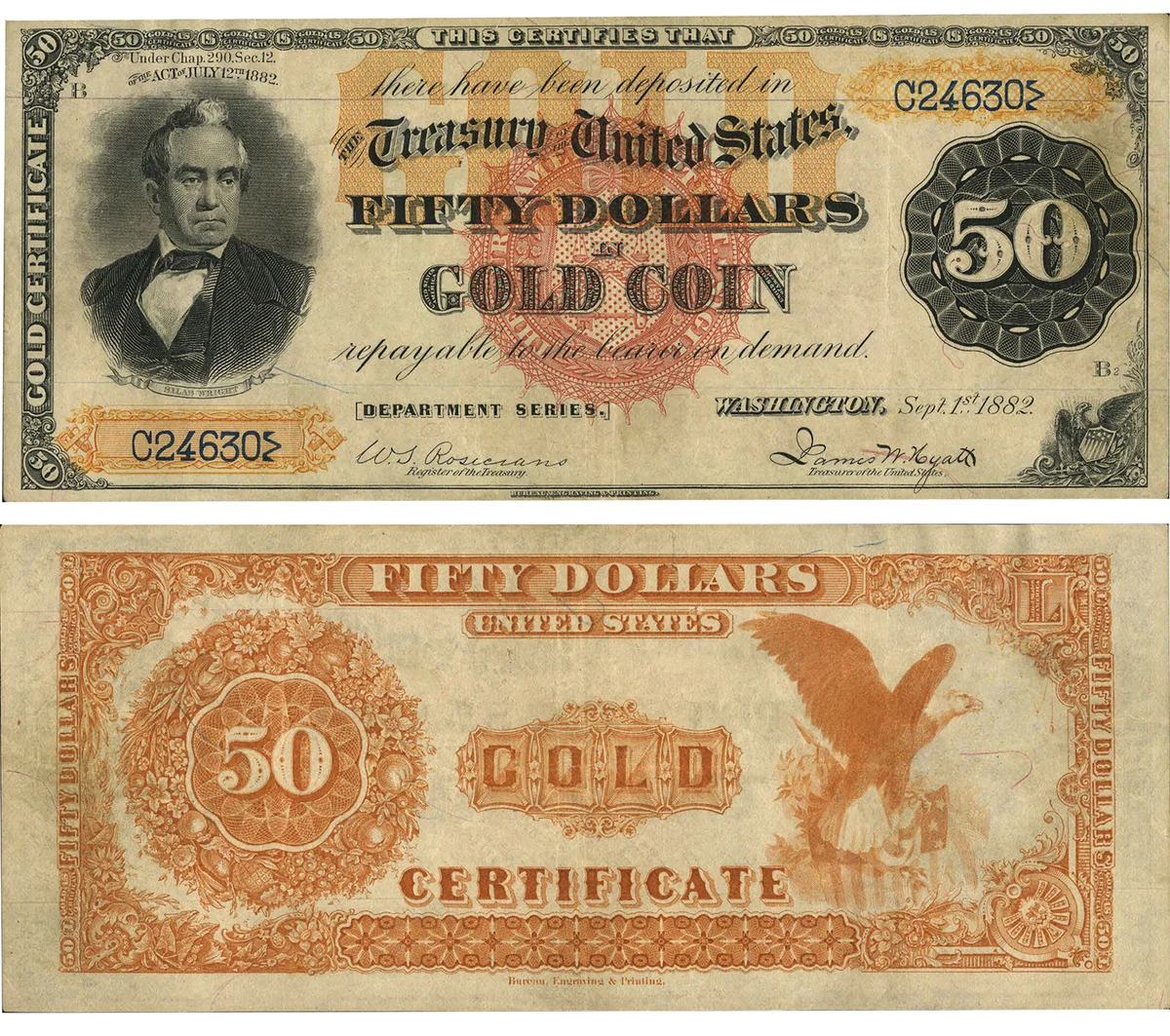 $50 1882 Gold Certificate