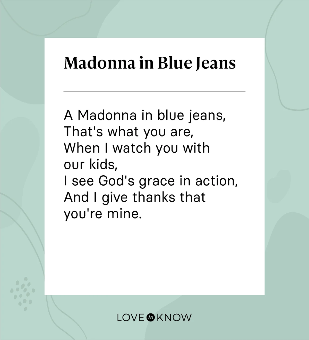 Madonna in Blue Jeans