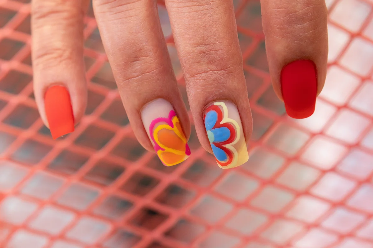 Summer Flower Nail Art Design