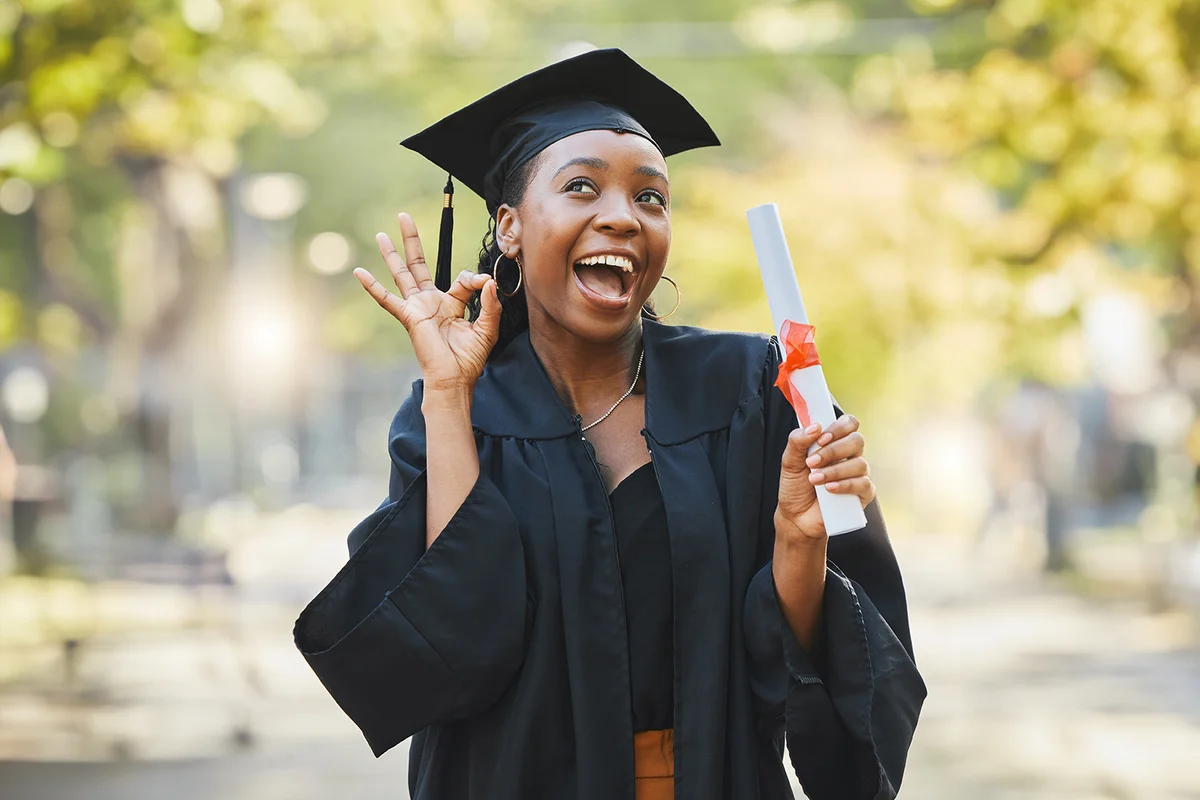 woman at school graduation