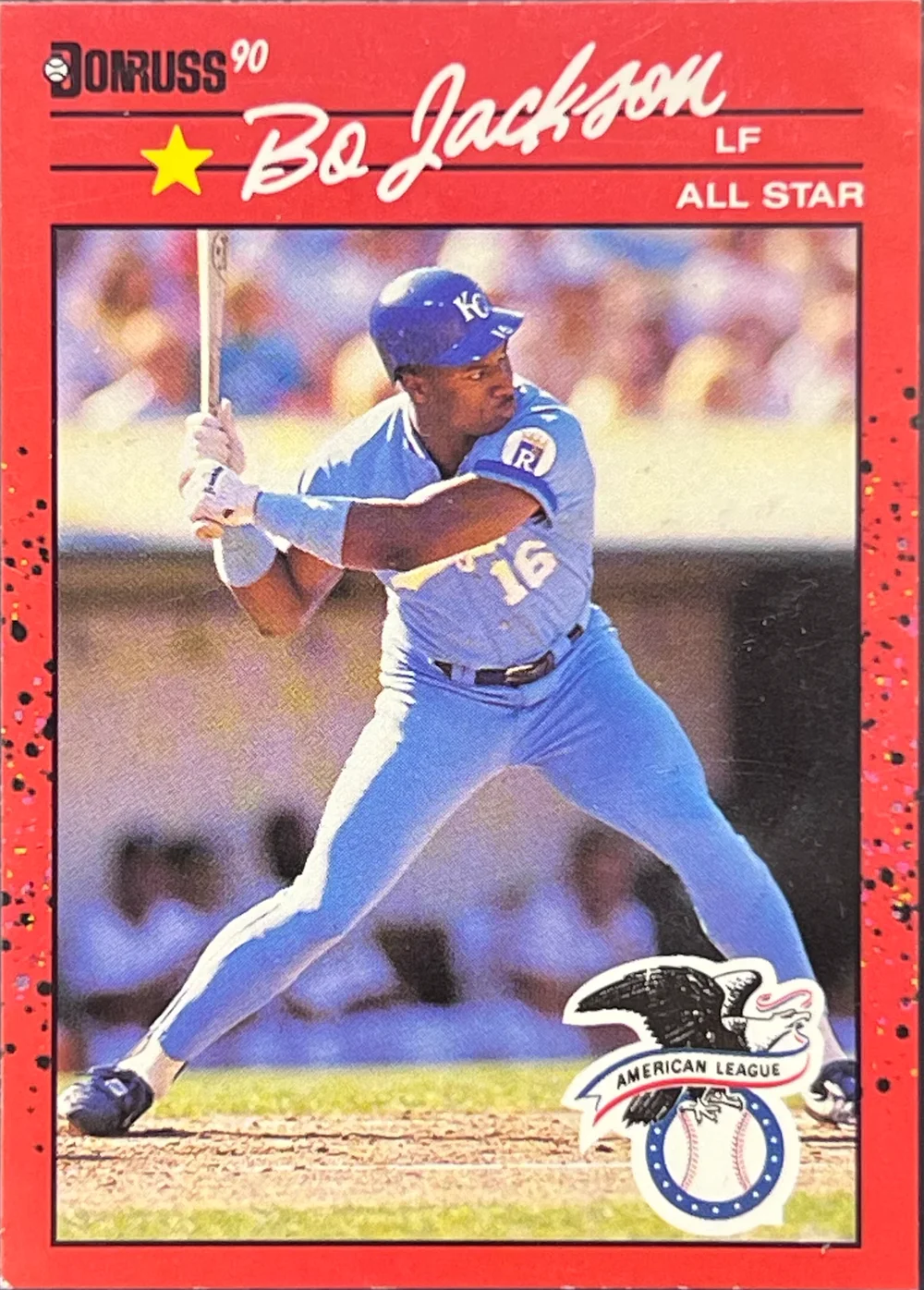 1990 Donruss Bo Jackson All Star Double Error Card 650 No TM & No Dot Inc.