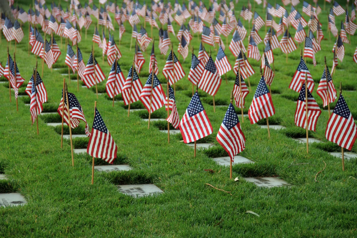 Flags grave markers