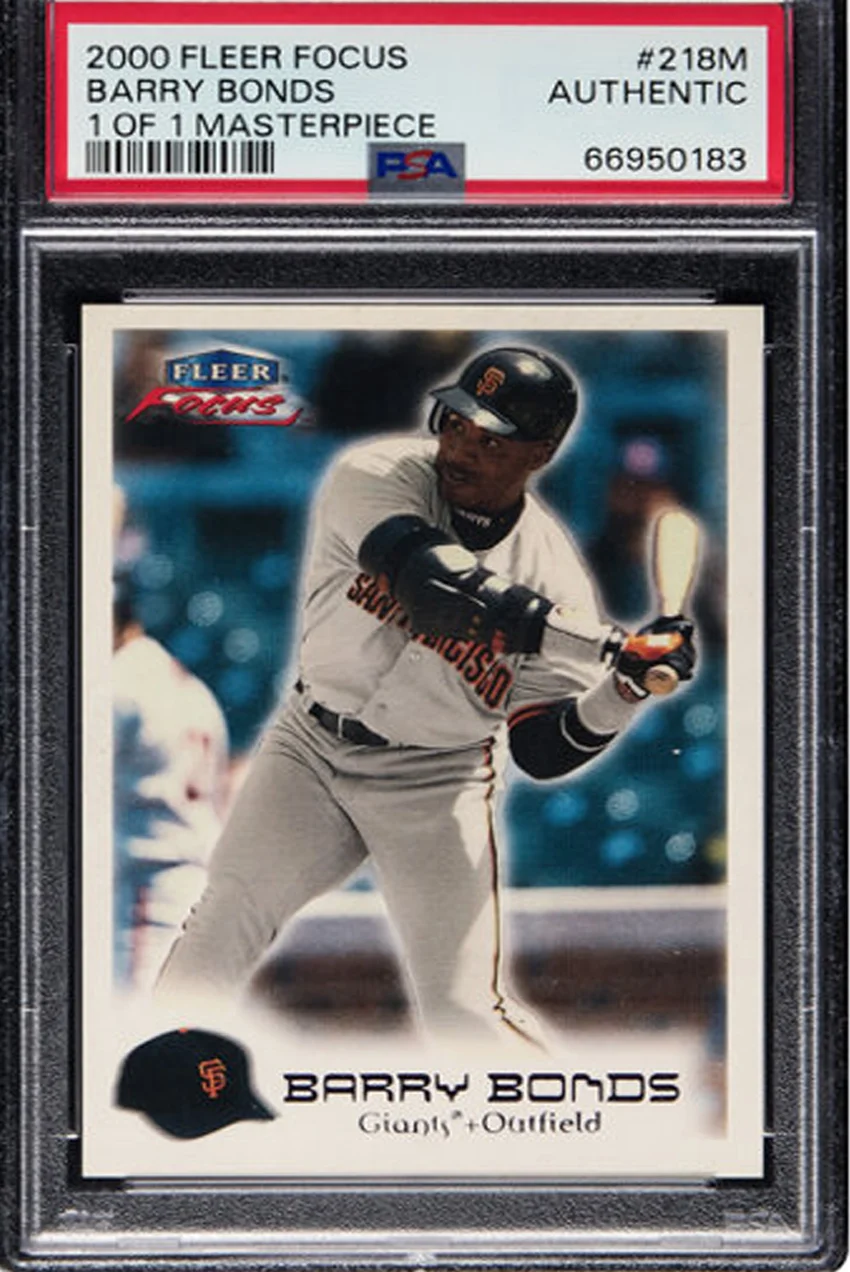 2000 Fleer Focus Barry Bonds card #218M