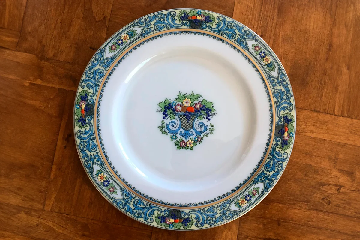 Lenox China "Autumn" - Single Salad Plate, Blue Scrolls and Fruit Center