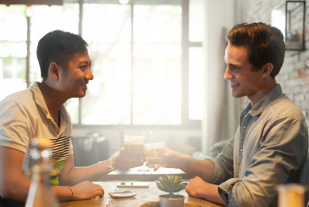 Taurus man and his date sharing a nice dinner