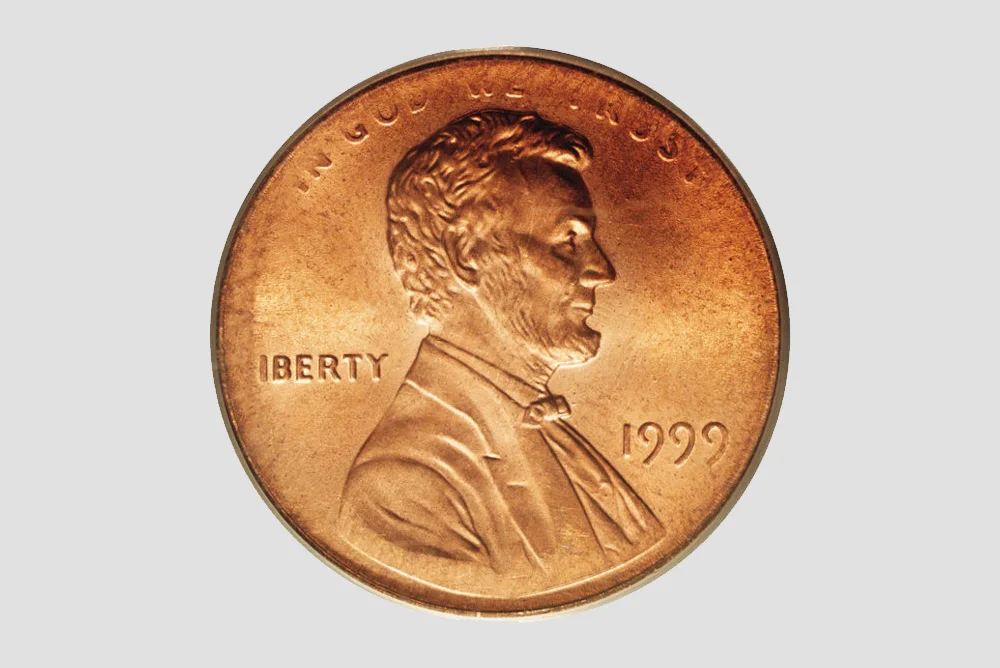 Unique 1999 Lincoln Cent Obverse Muled with a Roosevelt Dime Reverse