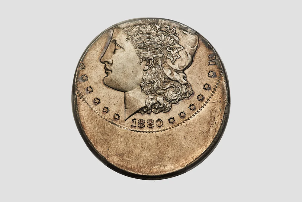 1880's $1 Morgan Dollar Struck 40% Off Center
