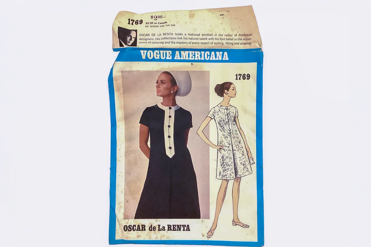 Vogue Americana 1769 Oscar de la Renta Vintage 1960s Dress Sewing Pattern