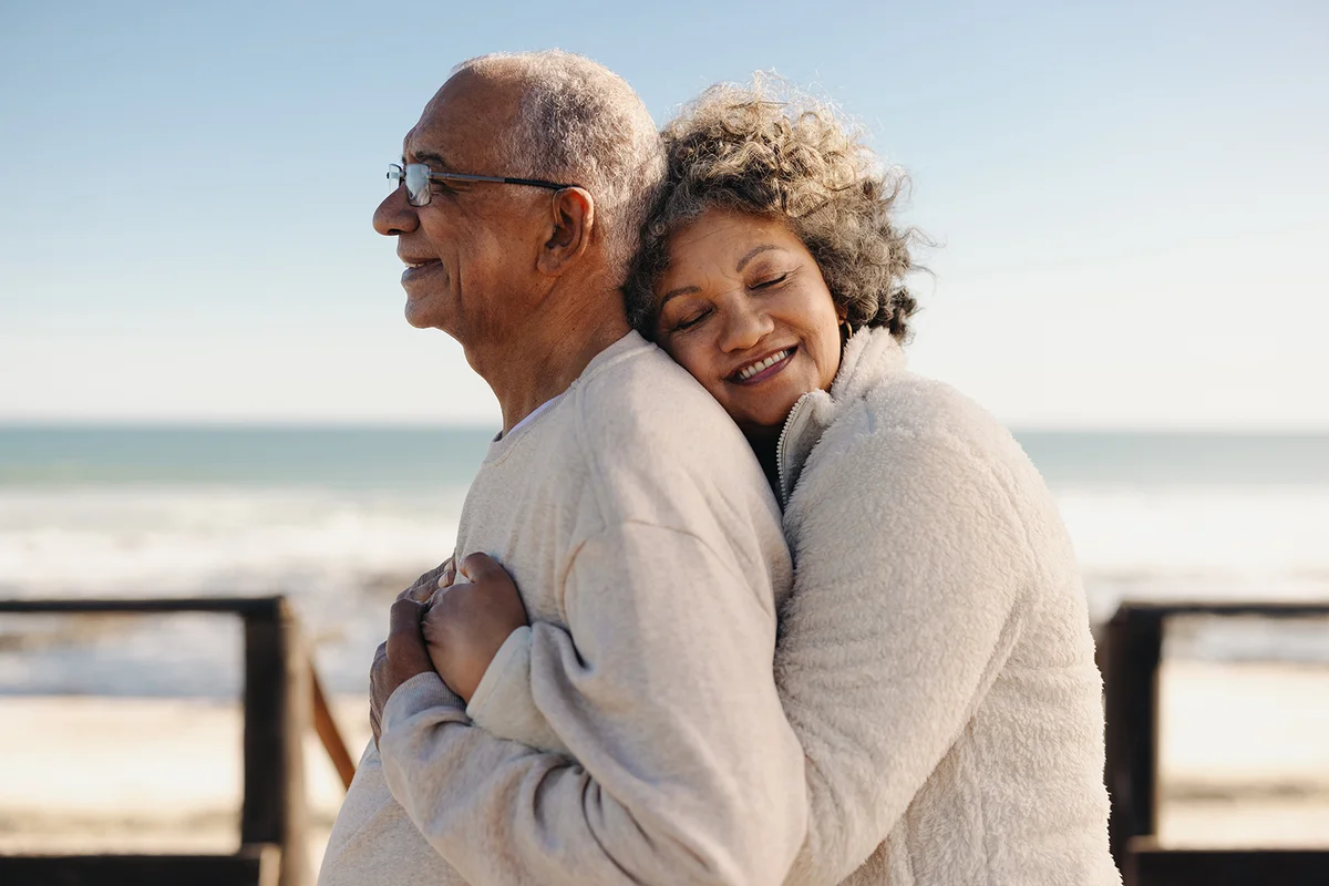 Romantic elderly couple enjoying spending some quality time together