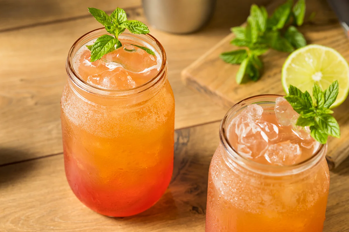 Homemade Sweet Planters Punch with Lime and Mint