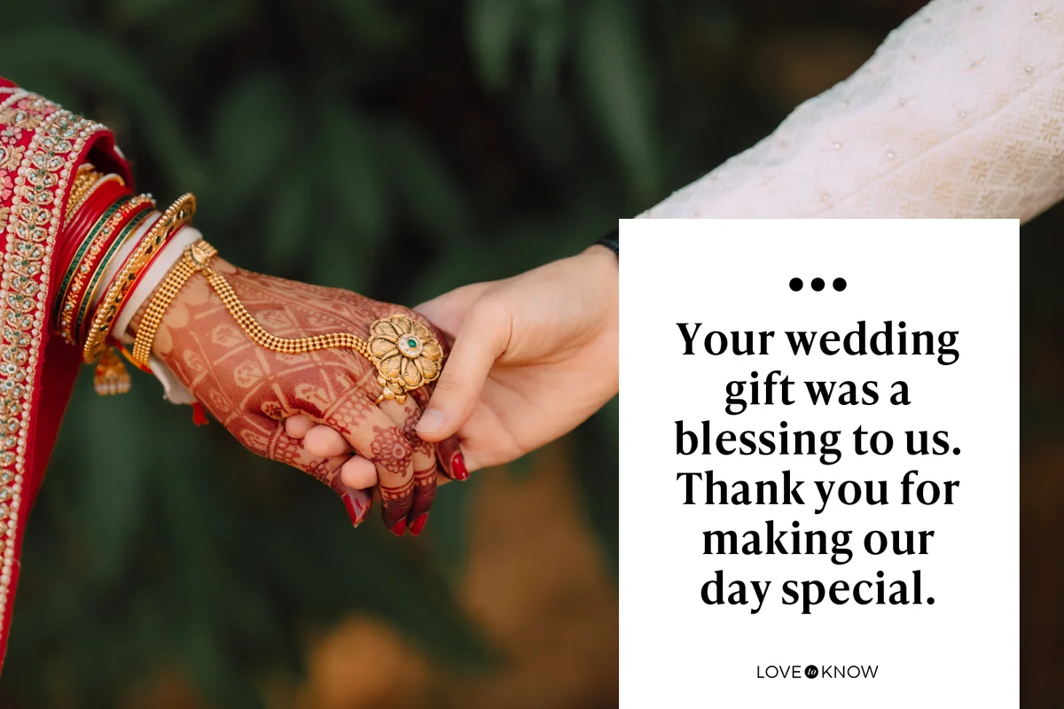 Your wedding gift was a blessing to us. Thank you for making our day special.