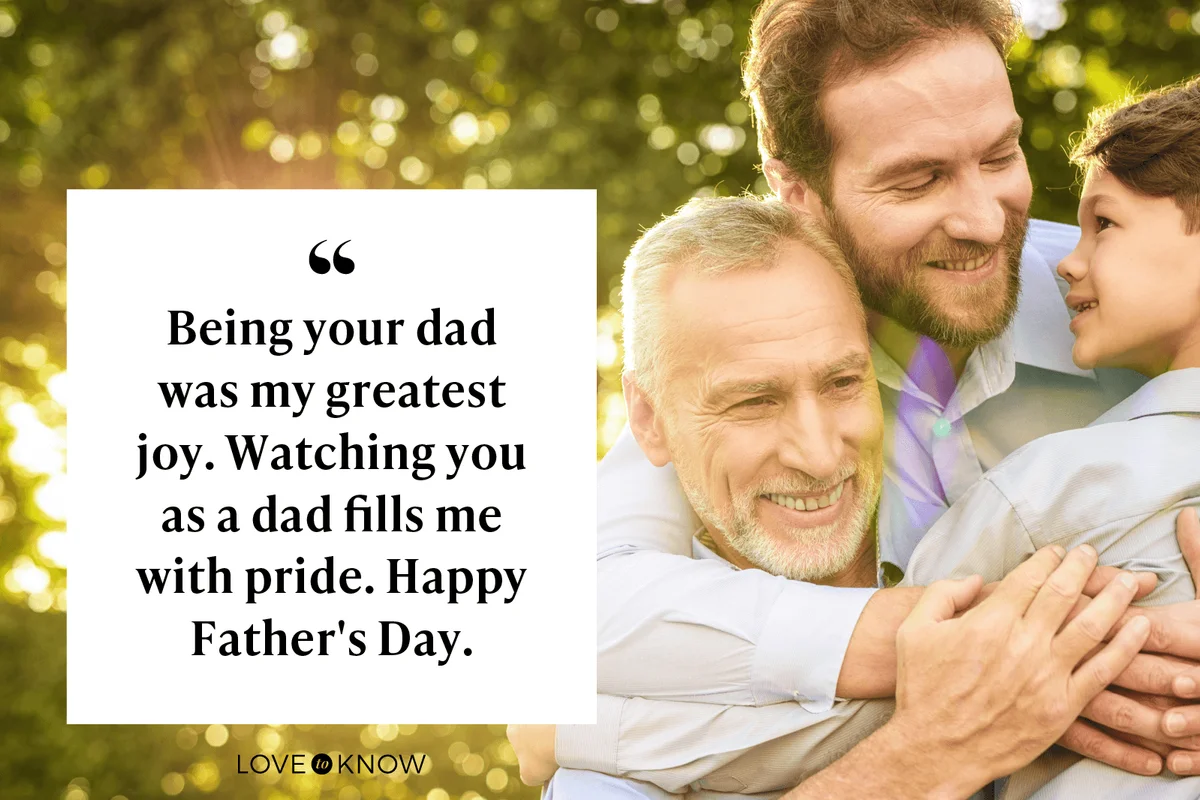 Being your dad was my greatest joy. Watching you as a dad fills me with pride. Happy Father's Day.