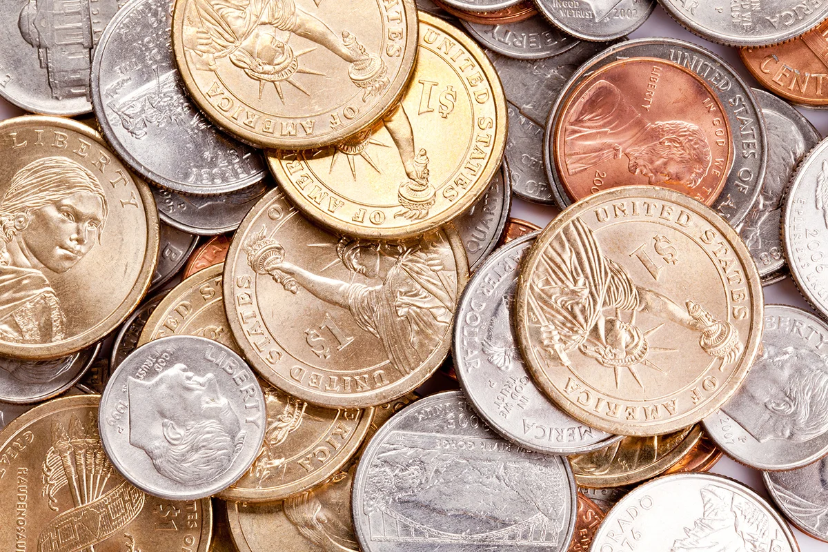 american coins background