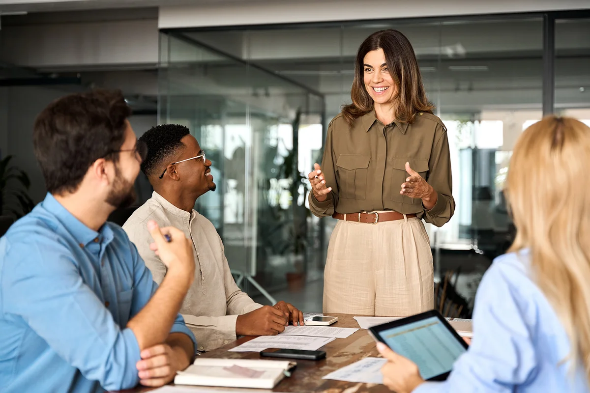 woman executive ceo leader discussing project management
