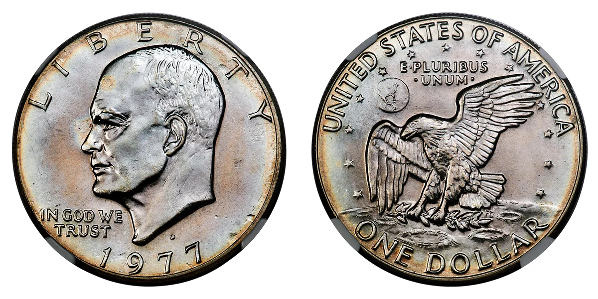 1977-D Eisenhower Dollar on Silver Planchet