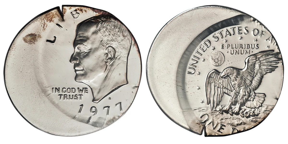 1977-S Eisenhower Dollar Struck Off Center
