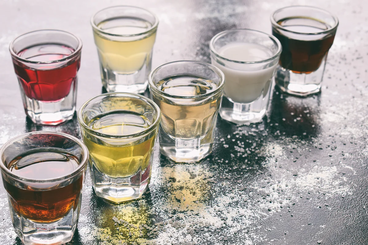 Sweet shots on table