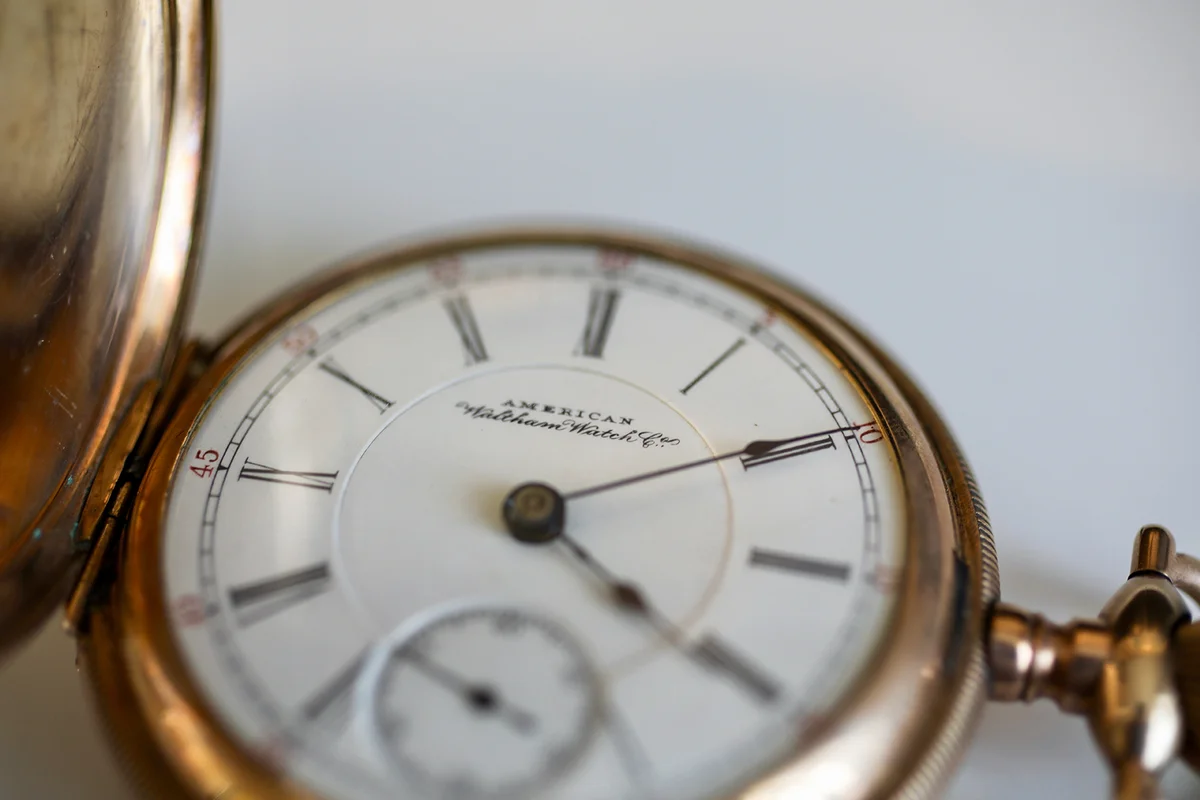 Pocket Watch on White Background