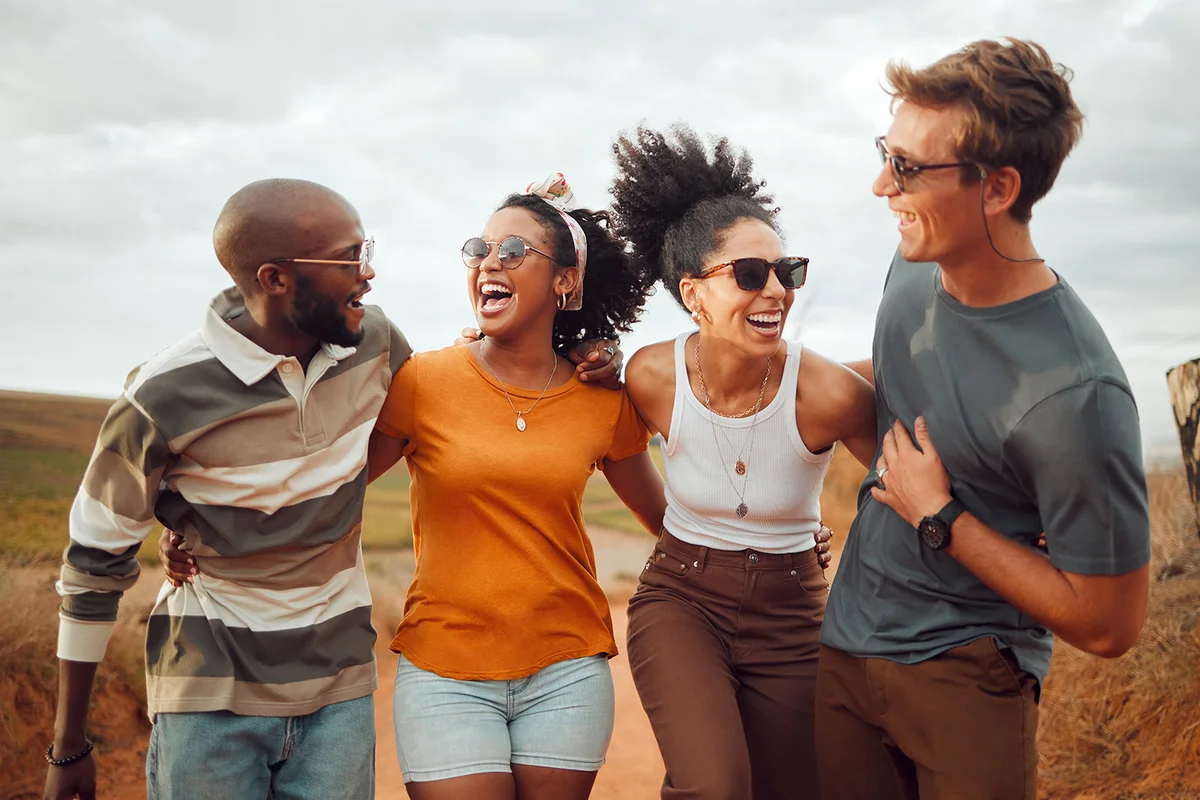 Happy friends outdoors