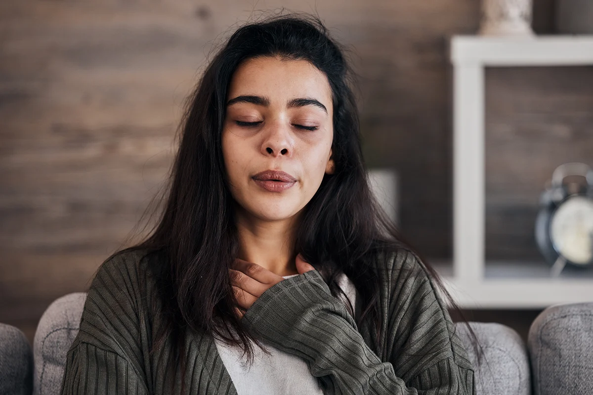 Woman feeling overwhelmed