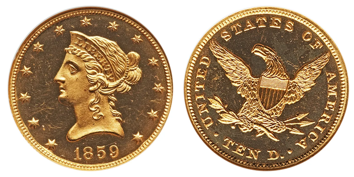 1859 Six-Piece Gold Proof Set