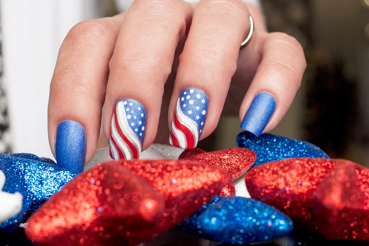 Fourth of July Nail Art Design