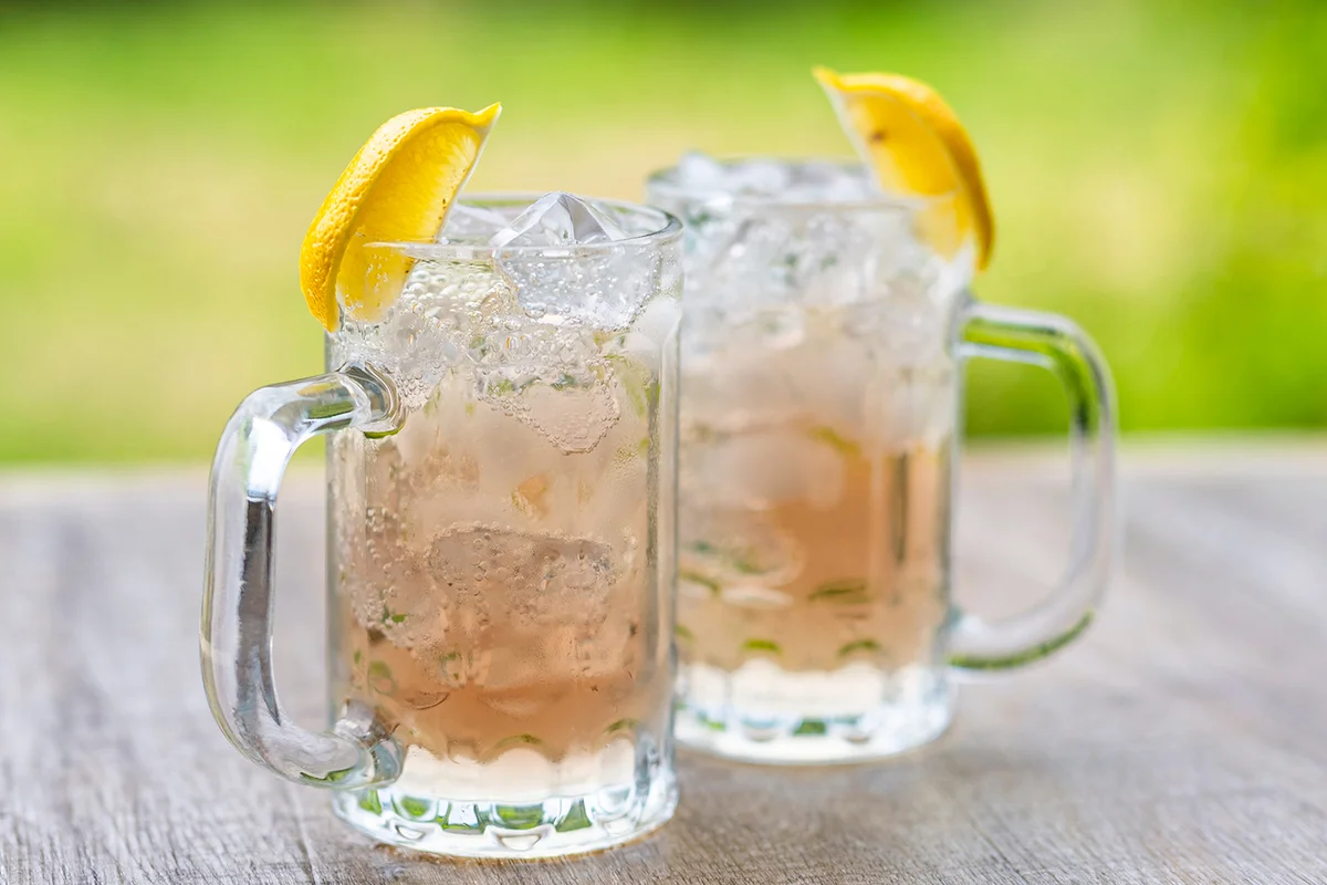 Whiskey soda in a mug
