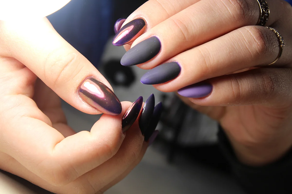 Fashion manicure design gel varnish color Chrome