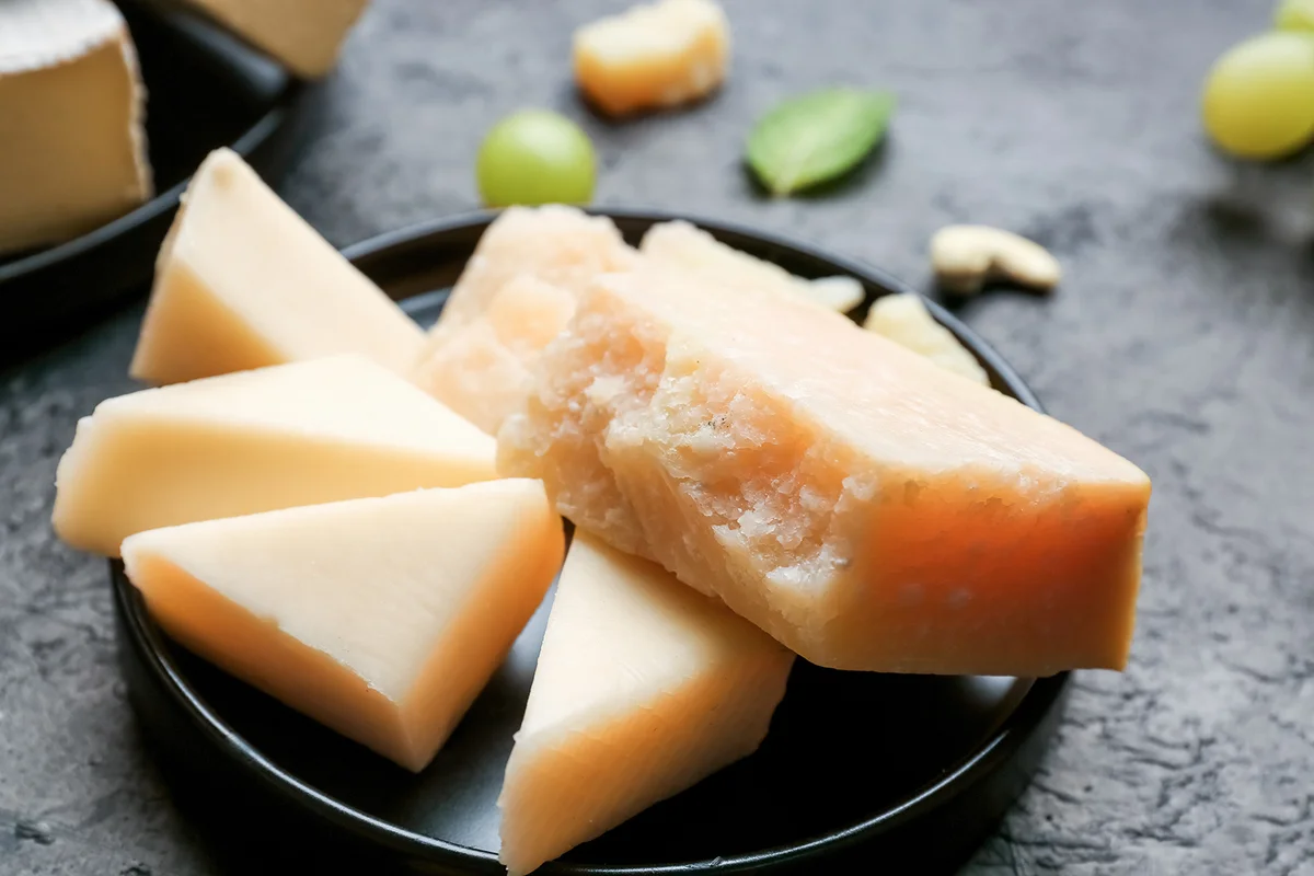 Plate with parmesan cheese