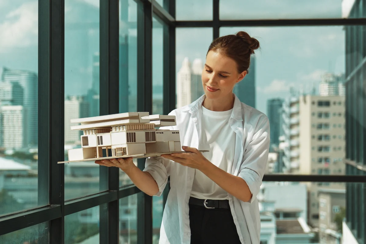architect engineer raised house model