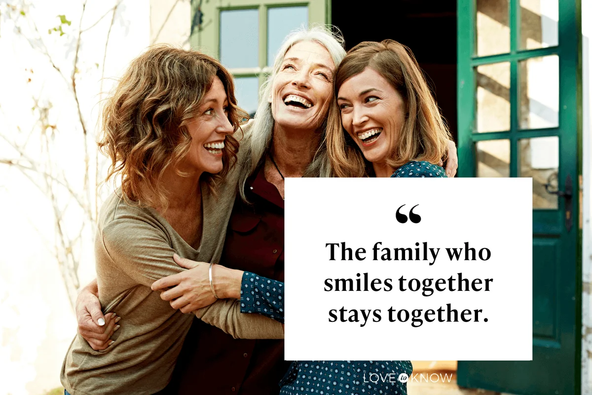 The family who smiles together stays together.