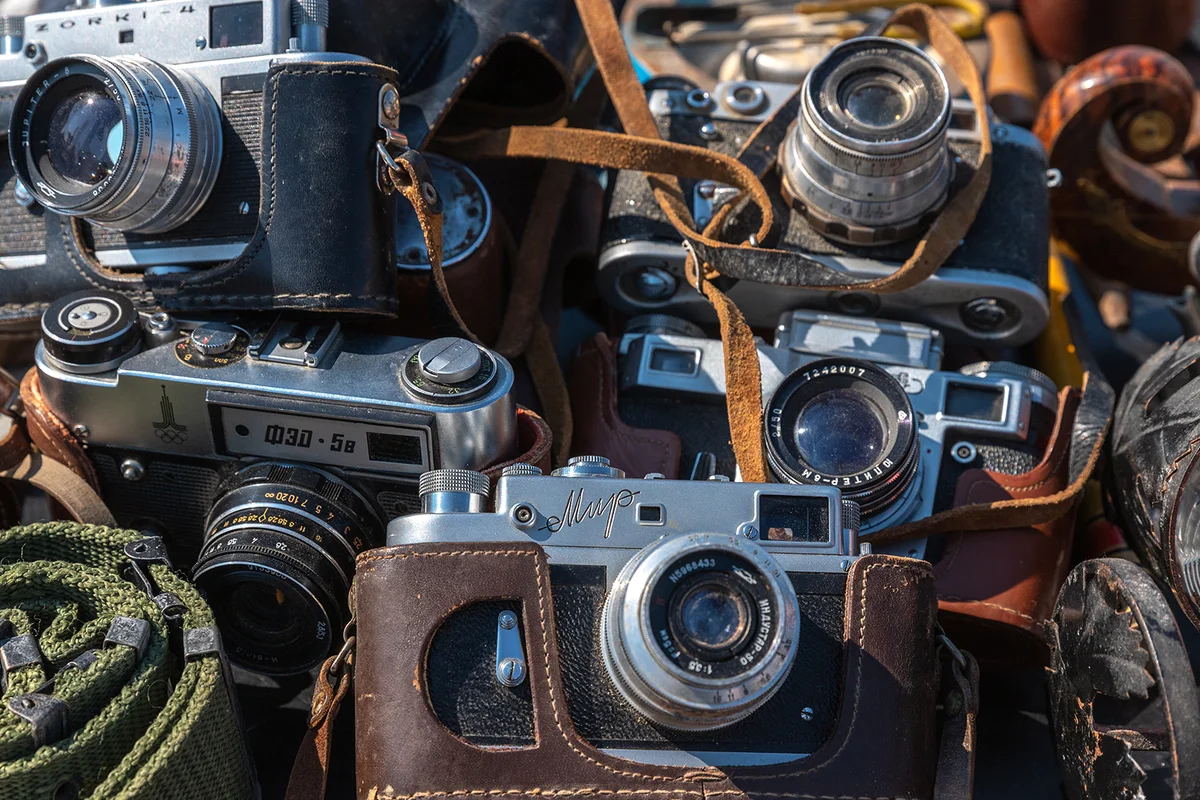 Old soviet photo cameras