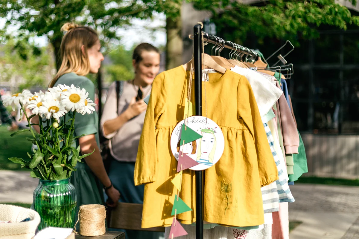 Kids clothes at yard sale