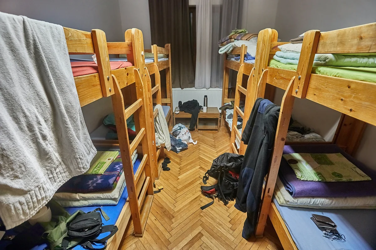dormitory room with bunk beds
