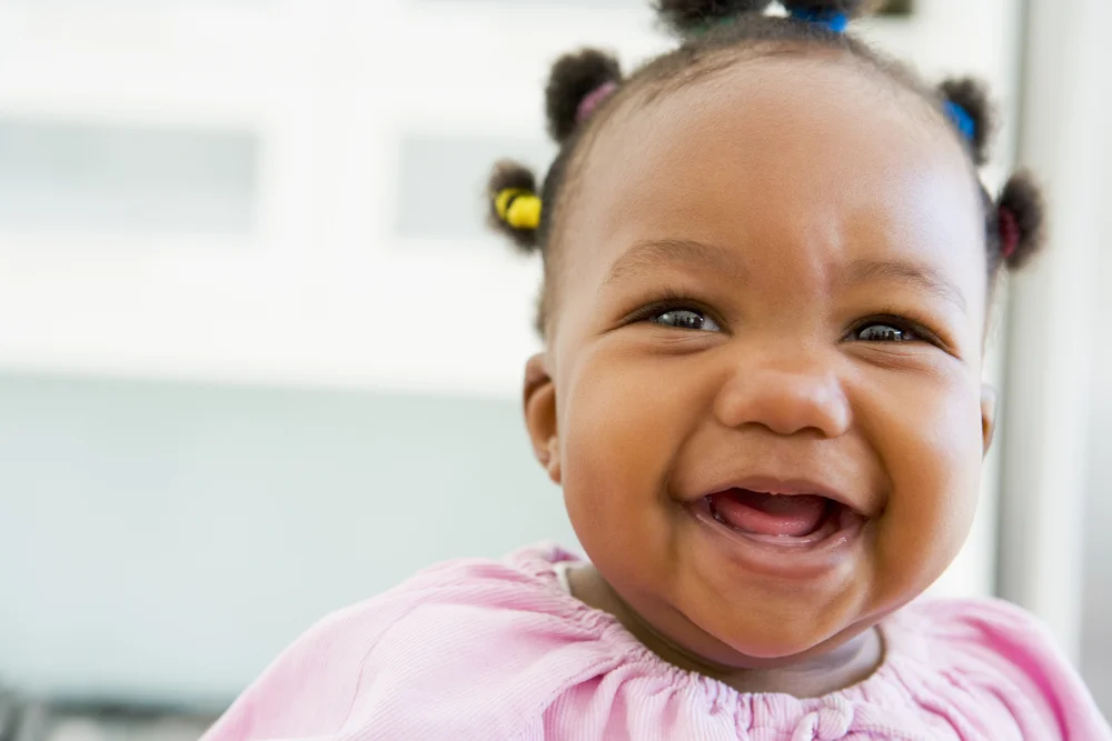 Beautiful happy African-american baby girl
