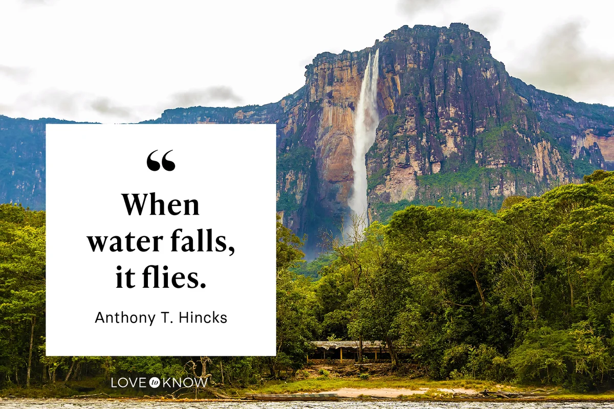 When water falls, it flies. - Anthony T. Hincks