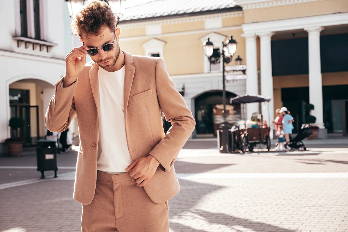 Handsome confident stylish hipster lambersexual model