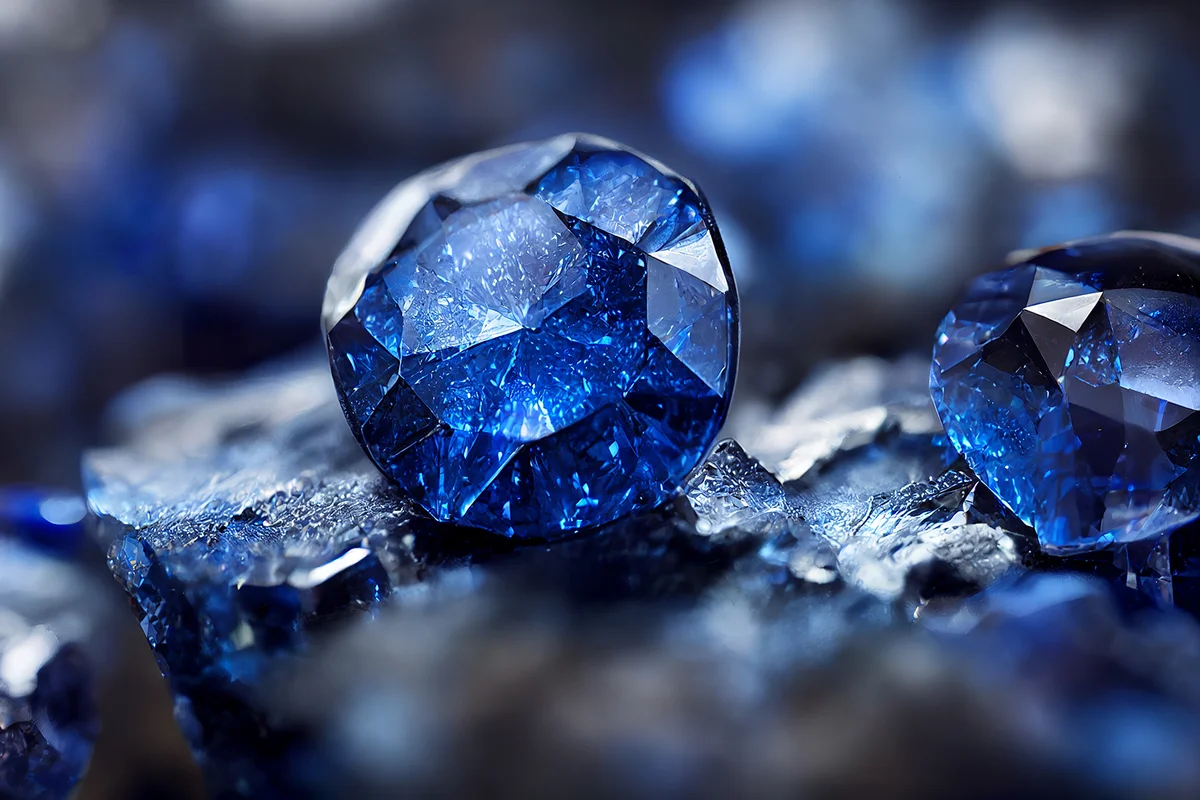 blue sapphire gemstone gen close-up