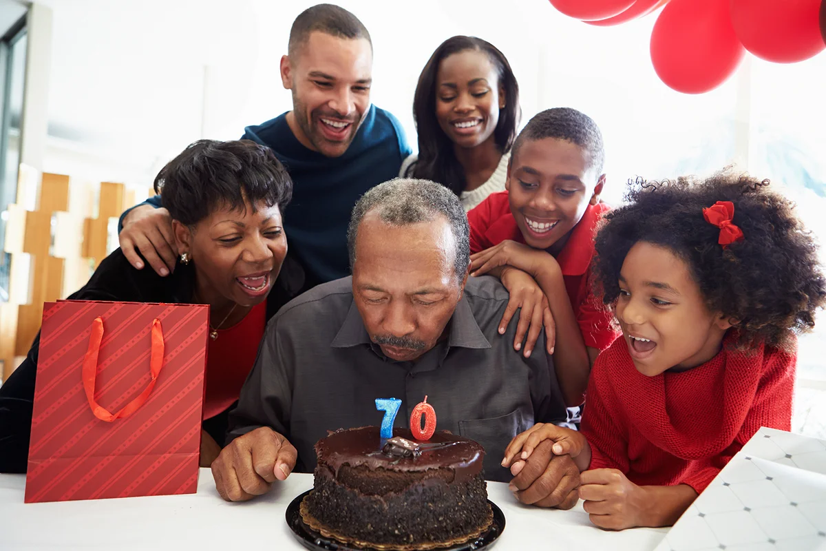 Family Celebrating 70th Birthday Together